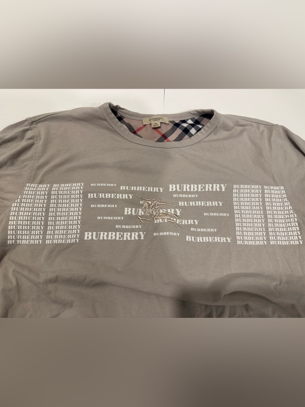 Burberry Men's Taupe Graphic Logo Short Sleeve Tee